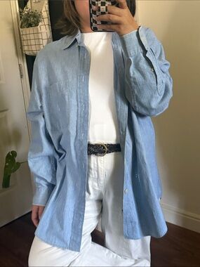 Vintage Nautica Chambray Buttoned front Unisex Shirt. M